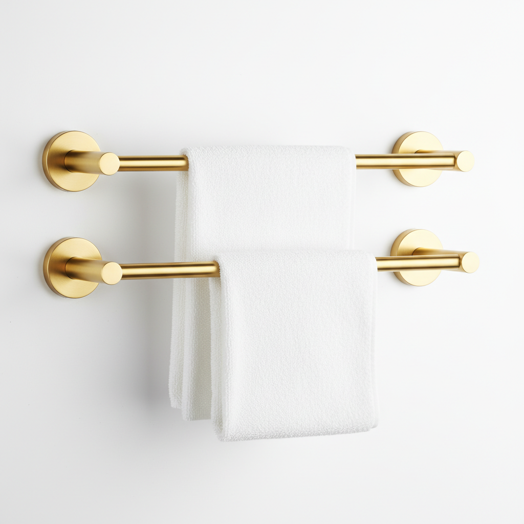 BRASSO 이중 타올바 (골드) 600mm